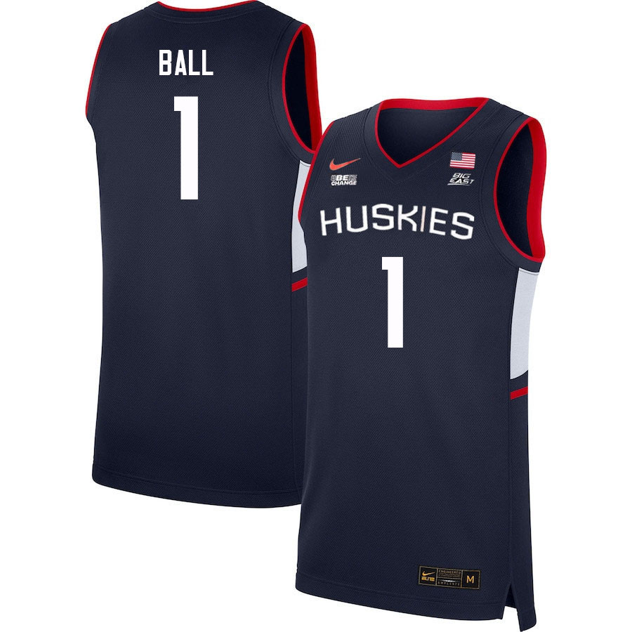 Men #1 Solomon Ball Uconn Huskies College 2022-23 Basketball Stitched Jerseys Stitched Sale-Navy - Click Image to Close